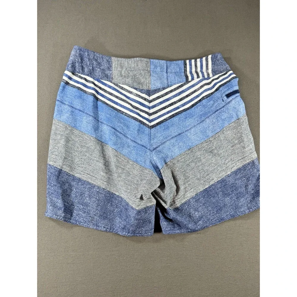 Patagonia Boardshorts Mens Sz 34 Blue Striped Swim Trunks Shorts Stretch Surf